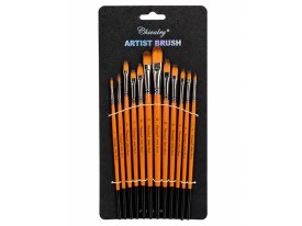 Pack 12 pinceles mango marron